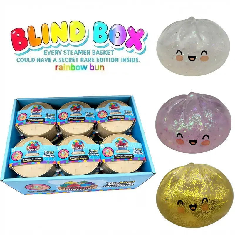 Expressive Big Dumpling Squishy - Blind Box, Mysecret Bun Fidget Toy, Soft TPR Material, Stress Relief, Unboxing Surprise,Rare Squishy Random Style per Pack.Valentine'S Day and Easter Gifts, Suitable for Children to Exchange Gifts